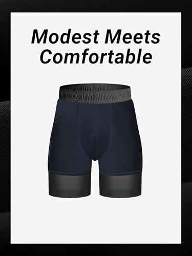 Arcweg Men's Swim Trunks with Compression Liner and Zipper Pockets Quick Dry Bathing Suit Board Swimming Shorts4