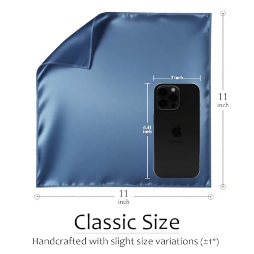 Image of MANSPHIL 100% Real Mulberry Silk Pocket Square for Men, 11x11 Inch Solid Handkerchiefs, Multi Colors