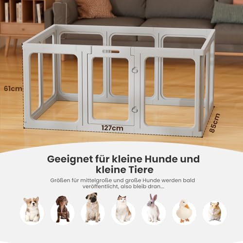 Gardner Pet Acryl Welpenauslauf, 60 cm, 10 Panels, Grau