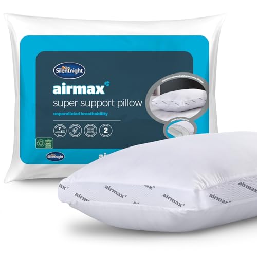 Silentnight Airmax Super Support Pillow - Orthopedic Breathable Cooling Foam Pillow for Neck and Shoulder Pain Relief Hypoallergenic Bed Pillow - Pack of 1, White