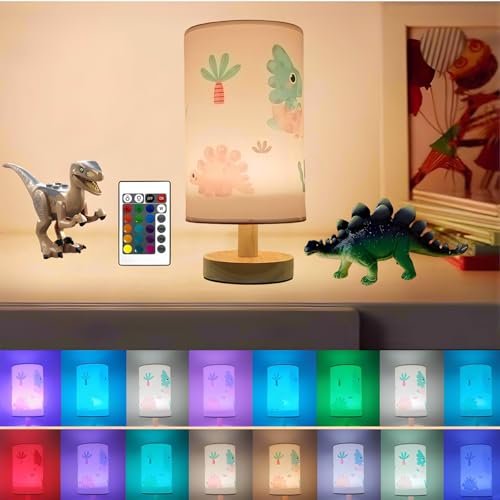 Lampe de chevet dinosaure télécommande contre la peur du noir