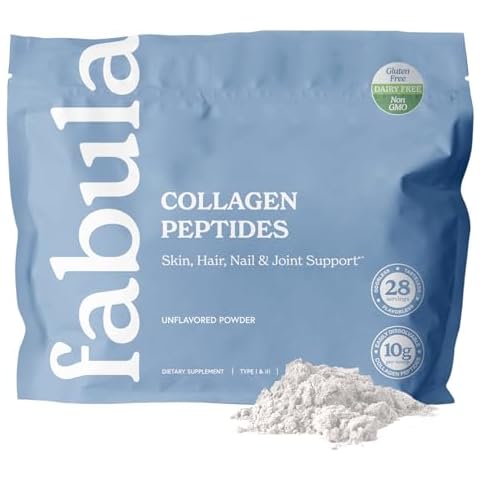 Fabula Collagen Peptides Powder, Hydrolyzed Bovine Collagen Type 1, Type 3 - Grass-Fed, Non-GMO, Gluten Free - Flavorless, 9.9 Oz, 28 Servings Cover