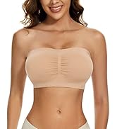SEXYEYE Women Bandeau Bra Padded Wireless Strapless Bra Seamless Bandeau Sports Bra Bandeau Brale...