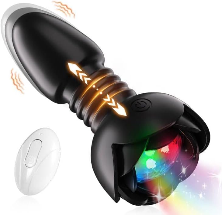 Thrusting Prostate Massager Backside Vibrator with Double Silicone Backside Beads, 10 Vibrating Modes - Adult Sex Toy for Men and Couples LP67903