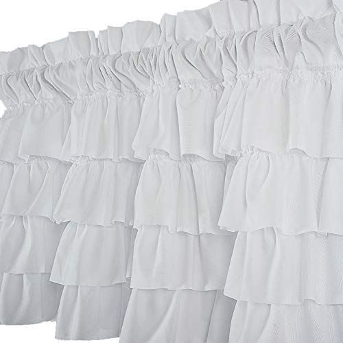Westweir White Ruffle Farmhouse Valance - Shabby Chic Layered Curtain For Bedroom (Set Of 2) #TOP3