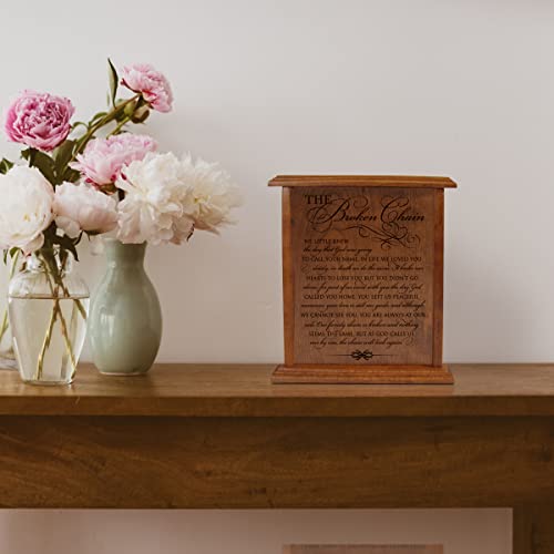 Lifesong Milestones Urns For Ashes Adult Male Urns For Human Ashes Adult Female Personalized Engraved Vertical Cremation Urns For Adult Ashes Cherry Wooden Box Funeral Service Urn - The Broken Chain #TOP1