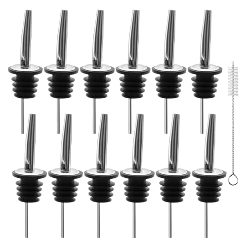 12/24/48 Pack Pour Spouts for Liquor Bottles, Liquor Pour Stainless Steel Classic Bottle Speed Pourers with Tapered Spout?Free Flow Pourers?Most Fit Classic Bottle's Lip 3/4