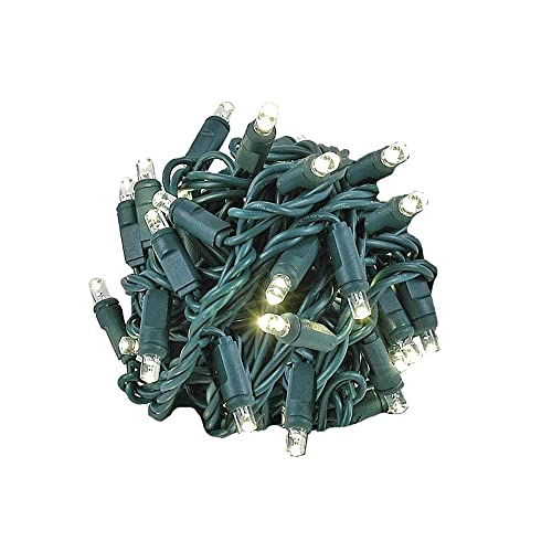 Guirlande Noël LED blanc chaud mini kit éclairage scintillant câble blanc vert