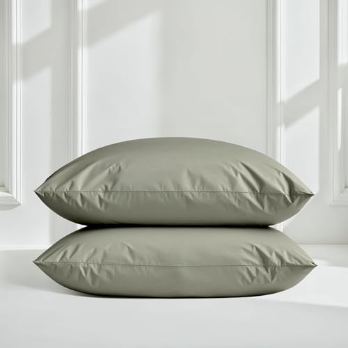 Image of Italic Luxe 100% Australian Cotton Bedding Bundle - 400 Thread Count - California King - Breathable & Luxurious - Includes Deep Pocket Fitted Sheet, Flat Sheet & Pillowcases (Moss)