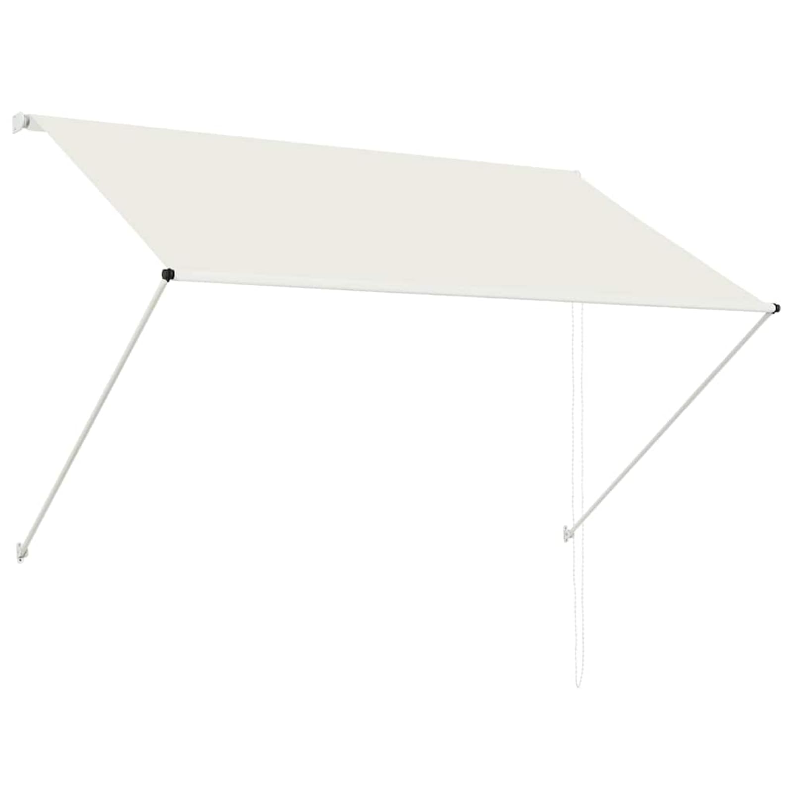 Wysuwana markiza 200 x 150 cm, obsługiwana ręcznie i z regulacją nachylenia, 180 g/m², tkanina poliestrowa na stalowej ramie, kremowa, do ogrodu, na balkon, okno
