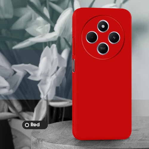 Image of Back Cover for Mi Redmi A4 5G / 14C 5G | Full Camera Protection | Premium Liquid Silicon Case | Flexible Bumper Case for Mi Redmi A4 5G / 14C 5G / 14R 5G / Poco C75 5G / M7 5G (Red)