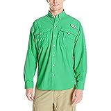 Columbia Sportswear Men's Bahama II Long Sleeve Shirt, Dark Lime, Large