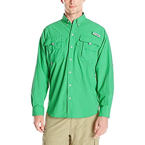 Columbia Men’s PFG Bahama™ II Long Sleeve Shirt, Dark Lime, Large