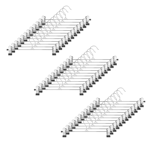 GoodtoU Pants Hangers with Clips - Metal Hanger with Adjustable Clips 36 Pack for Pant Jeans Skirt Boots, Heavy Duty Non-Slip