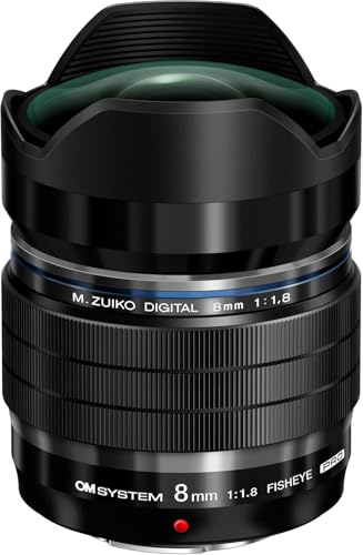 Om System M.Zuiko Objectif Digital Ed 8mm F1.8 Pro, focale Fixe Lumineuse, Compatible Tout Appareil Micro 4/3 (modèles Olympus Om-D & Pen, Panasonic série G), Noir