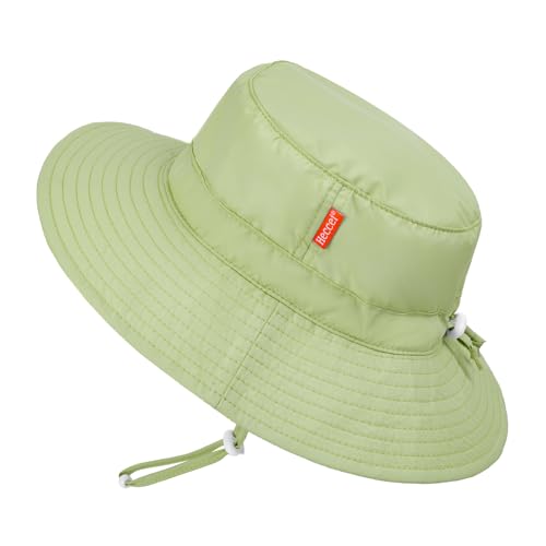 Image of HECCEI Toddler Baby Sun Hat, UPF 50+ Wide Brim Infant Bucket Hats for 0-6Y