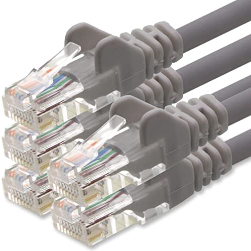 1aTTack.de – Kabel sieciowy LAN – 10m – Gigabit RJ45 – 5 szt. - szary