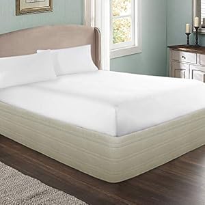 Ramesses Polyester Blended Quilted Bed Skirt, Sagging Sense Enhanced,Anti-Wrinkle, Fade Resistant Dust Ruffle with Classic 14" Length Drop, for Bedroom (Light Brown, King) Ramesses Polyester Blended Quilted Bed Skirt Sagging Sense EnhancedAnti Wrinkle Fade Resistant Dust Ruffle with Classic 14 Length Drop for Bedroom Light Brown King