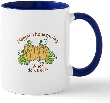 CafePress HAPPY THANKSGIVING Mugs 11 oz (325 ml) Ceramic Coffee Mug