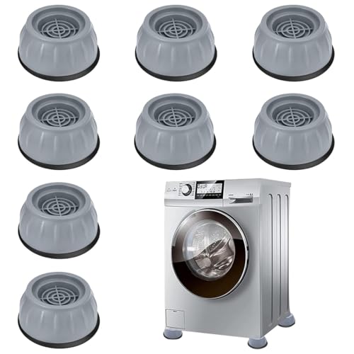 8 Pièces Pied Anti Vibration Machine A Laver, Amortisseurs Lave Linge,Pied Machine A Laver,Tampons À Pied Machine À Laver Pour Machines À Laver Séchoirs Et Meubles,Gray