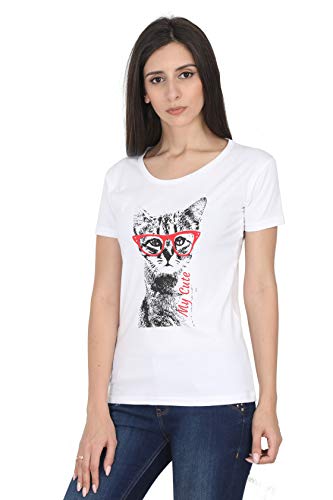 Image of FLEXIMAA Women's Cotton Printed Round Neck Half Sleeve T-Shirt
