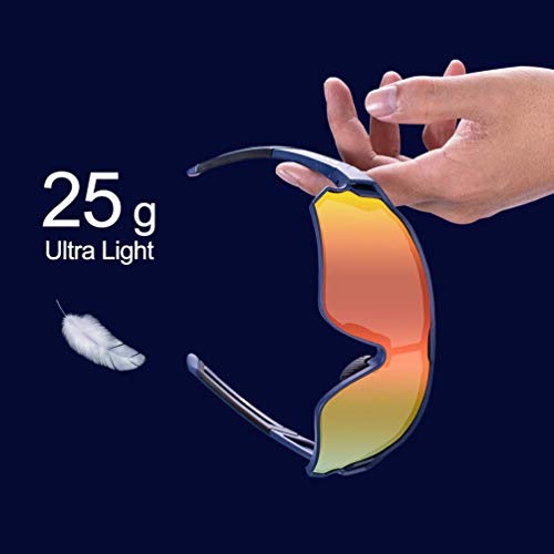 ROCKBROS Lunettes de Soleil Polarisées Hommes Vélo, Cyclisme Lunettes Demi-Monture Polarisées Sport VTT Pêche Running - Image 4