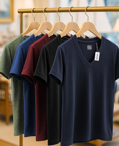 Andrew Scott Executive Soft V Neck Color T Shirts |Premium Fabric Modern Fit Sport Tops | Multi Colors & Packs