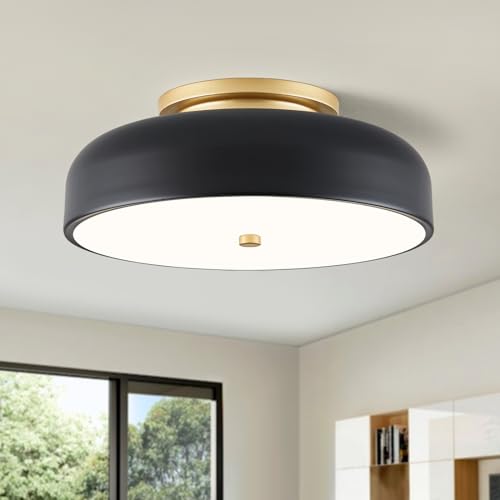 ONESMING Dimmable LED Ceiling Light Fixture, Black, 5CCT, 11.8 Inch by ONESMING - Used condition - US$35.99