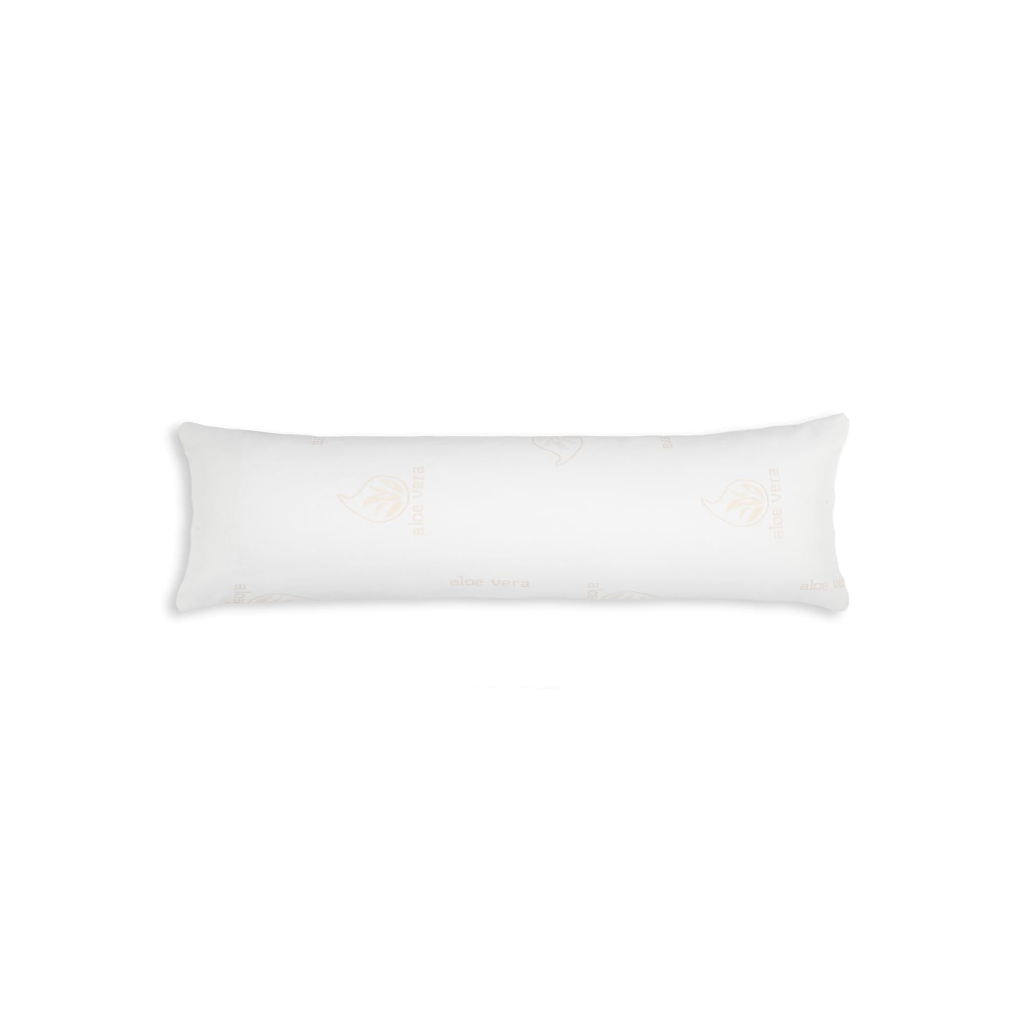 Almohada Fibra Aloe Vera 160 cm-Doble Funda con Cremallera-Firmeza Alta-Fabricado en España-Funda Extraible-Tejido Strech Aloe Vera-Dormir de Lado o Boca Arriba(1, 160 cm)