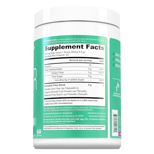 Vitauthority Prebiotic Fiber Powder Supplement - Healthy Gut Cleanse Detox for Women for Digestive Health Regularity Satiety & Bloating Relief for Women - Colon Cleanser & Detox Powder (60 Servings) - Image 3