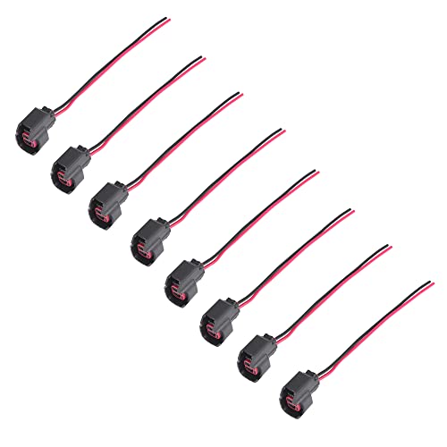 X AUTOHAUX 8 sztuk Dysza wtryskowa do paliwa samochodowego, wtyczka pigtail kabel do EV6 EV14