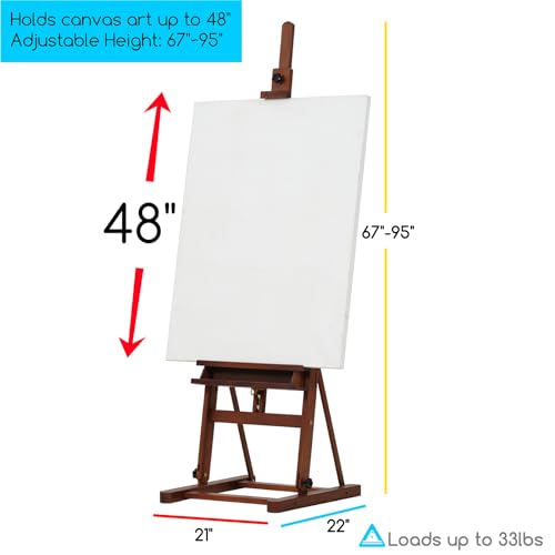 Image of MEEDEN Studio Wood H-Frame Easel: Art Easel with Storage for Artist