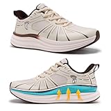 Men's Orthopedic Waliking Shoes: Comfort Plantar Fasciitis Heel Spur Arch Support Heel Pain Relief Tennis Road Running Shoes, Casual Fit Achilles Tendonitis Hiking Gowalk Trail Sneakers Beige Size 9.5