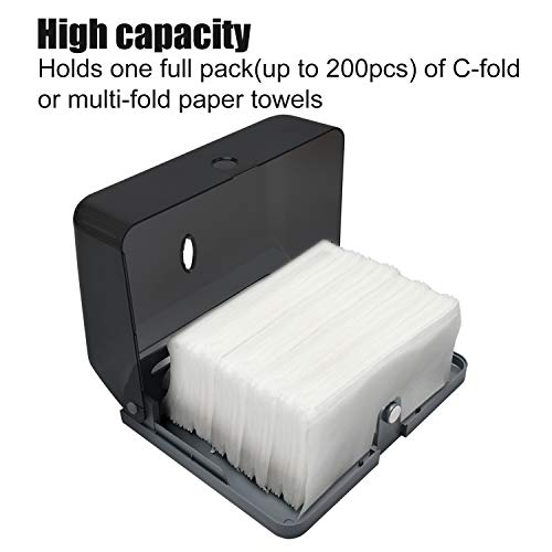 Paper Towel Dispensers, Wall Mount C-Fold/Multifold Paper Towel Dispenser Commercial Toilet Tissue Dispensers Paper Towel Holder for Bathroom, Kitchen(Black)