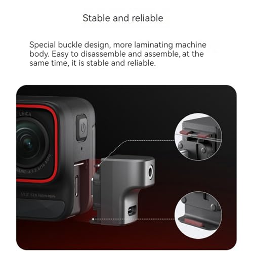 LICHIFIT Mic Adapter for Insta360 Ace Pro 2 / Ace Pro/Ace Action Camera Audio Adapter Microphone Adapter 3.5mm Microphone Port and Type-C Charger Port Accessories - Thumbnail 4