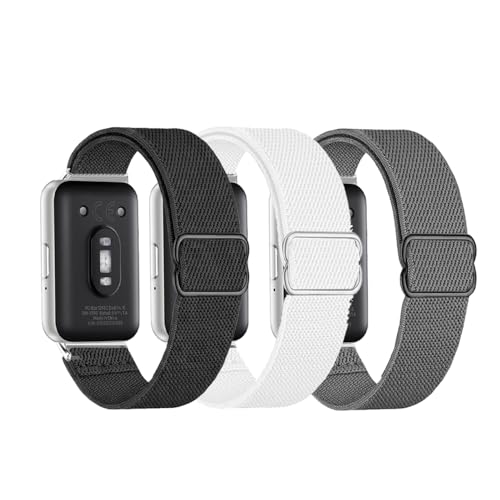 GTHY Compatible with Samsung Galaxy Fit 3 Nylon Elastic Bands,for Women Men,Stretchy Adjustable Breathable Fabric Sport Elastic Wristband for Samsung Galaxy Fit3 SM-R390