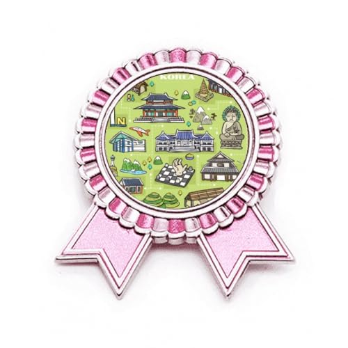 Broche Corée du Sud en métal rose aux finitions de taille M