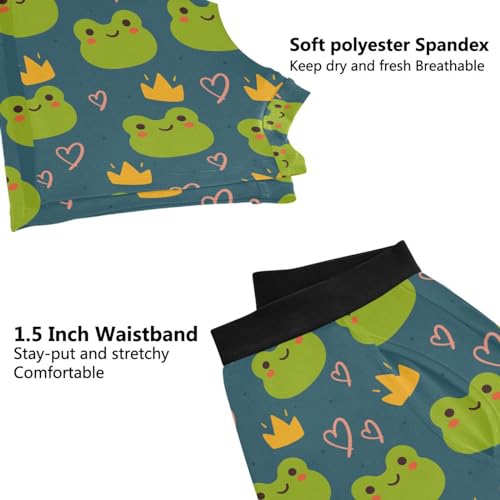 Mens Boxer Briefs Cartoon Frog Underwear Comfy Breathable 6" Boxer Brief with Fly4