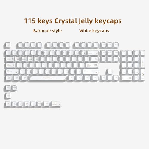 Image of dagaladoo Clear keycaps,Transparent Keyboard keycaps,Jelly Key caps Set,Shine Through keycap,Cherry Profile Keyboard caps for Mx Switches Mechanical Keyboard(White Jelly)