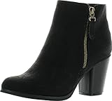 Reneeze Baba-02 Women Fashion Comfy Stacked Chunky Heel Side Zipper Ankle Bootie,Black,10
