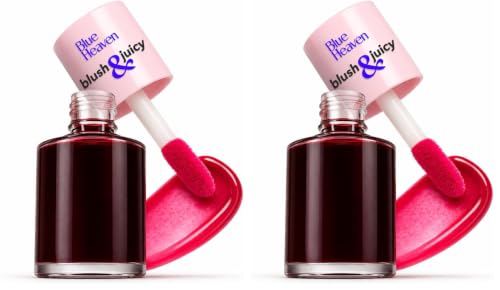 Image of Blue Heaven Blush & Juicy Lip & Cheek Tint Infused with Pomegranate & Strawberry Extract | Multipurpose 3 in 1 Lip Tint | Long Lasting, Water Proof & Hydrating Liquid Blush, Berry Juice, 9ml