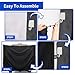 7.5 x 6 ft Black Large Adjustable Waterproof Car Tail Door Shower Curtain with Magnetic Hooks (4 Pieces) for Campers, Trucks and Vans, Double Layer Privacy Cover for Outdoor Use