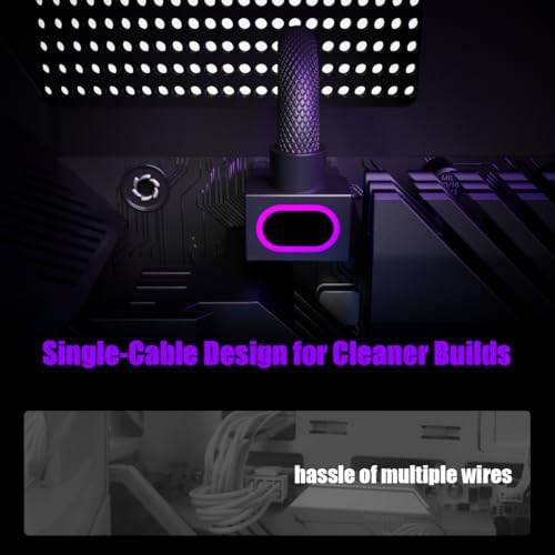 Image of 8PIN CPU Extension Cable, ARGB PC Cable with 5V 3Pin,18AWG 90 Right-Angle Design for Cleaner PC Builds,Male-to-Female Connectors Suitable for Various CPU and Power Supply.30CM(Black-CPU-Clip A)