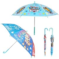 2Pcs Paw Patrol Kids Umbrella, Boys & Girls Compact Windproof Umbrellas with Plastic Easy Grip Handle, Safety Auto Open Stick & Folding Travel Brolly, Rain & UV Protection 3-7 Years