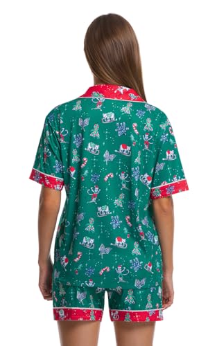 Image of Womens Pajamas Set Shorts Button Down 2 Piece Monkey Bunny Y2k Roller Dupes Rabbit Preppy Lounge Pjs Comfy Sleep Wear