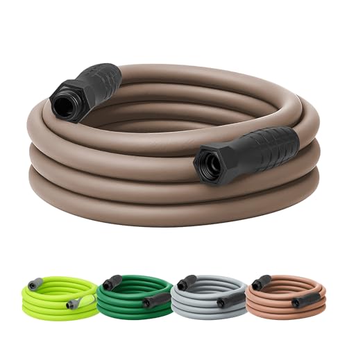 Image of Flexzilla Colors SwivelGrip Garden Hose 5 /8 in. x 25 ft., Lightweight All-Weather Water Hose, Durable and Flexible, Leak-Free Connections, Brown Mulch