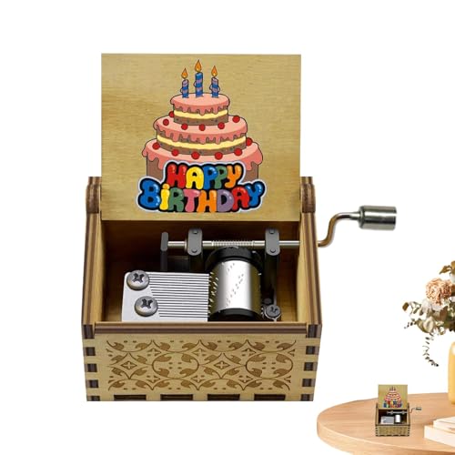 Gitekain Carillon a manovella, Carillon di buon compleanno, Carillon in legno, Carillon intagliato, Carillon dipinto, Carillon di compleanno, Carillon di compleanno, Carillon vintage, Carillon di buon