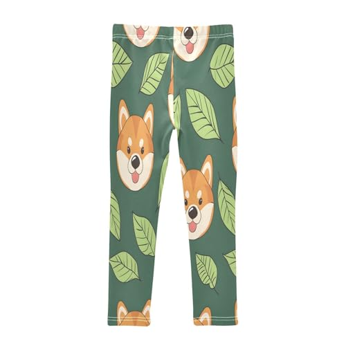 Toddler Girls Leggings Printed Yoga Pants Leggings Corgi Leaves for Kids2