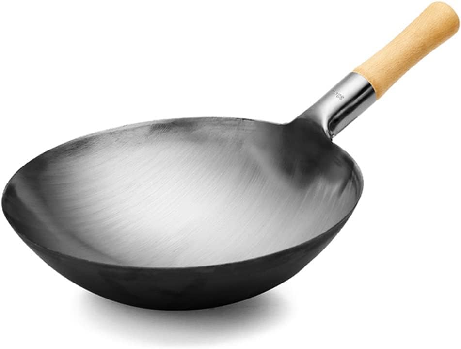 Cast Iron Pot Pan Cooking Pot Kitchen Supplies Restaurant Chef Stir-fry Pot Kitchen Cookware(36cm)