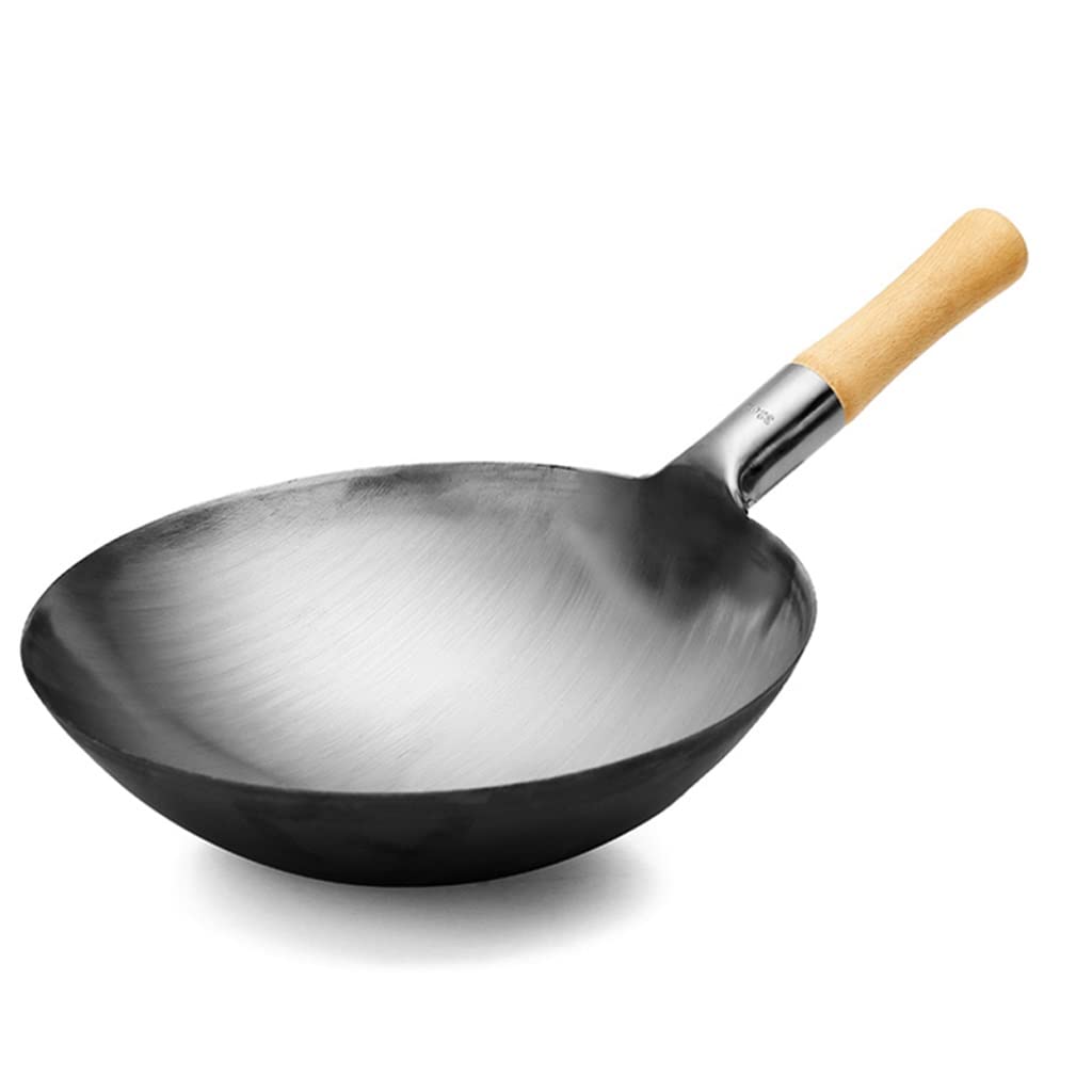 FENOKD Cast Iron Pot Pan Cooking Pot Kitchen Supplies Restaurant Chef Stir-Fry Pot Kitchen Cookware (D 40cm)